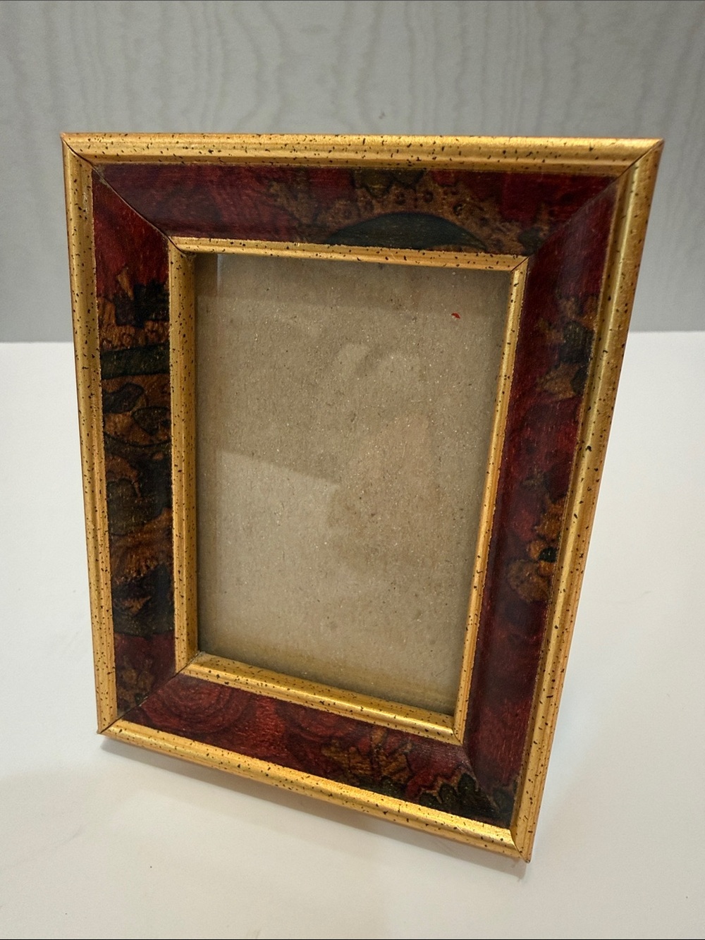 Miniature Gold Burgandy Picture Photo Frame 2x3